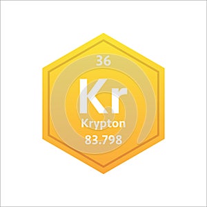 Krypton symbol. Chemical element of the periodic table. Vector stock illustration.
