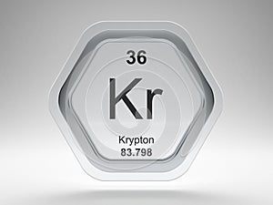 Krypton symbol on modern glass and steel icon