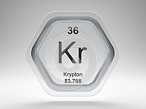 Krypton symbol on modern glass and steel icon photo