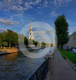 Kryukov canal and the bell tower of St. Nicholas Cathedral in St. Petersburg