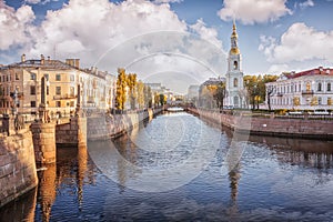 Kryukov canal, bell tower of St. Nicholas Naval Cathedral, St.