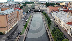Kryukov canal at the confluence with the Moika River. Saint Petersburg. Russia