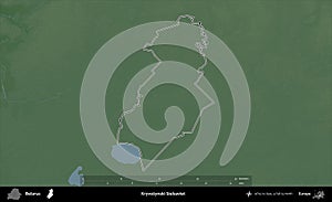 Kryvosynski Sielsaviet outlined, Belarus. Physical