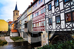 KrÃ¤merbrÃ¼cke in Erfurt, Thuringia, Germany