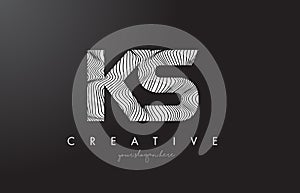 KS K S Letter Logo with Zebra Lines Texture Design Vector. photo