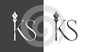 KS Letter Initial Logo Design Template Vector Illustration,letter K and S logo concept photo
