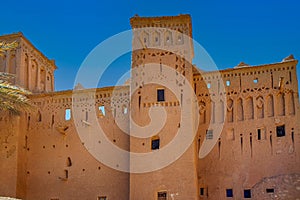 Ksar Ait Ben haddou, old Berber adobe-brick village or kasbah. Ouarzazate, Draa-Tafilalet, Morocco, North Africa.