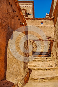 Ksar Ait Ben haddou, old Berber adobe-brick village or kasbah. Ouarzazate, Draa-Tafilalet, Morocco, North Africa.