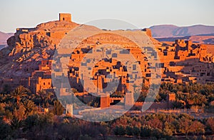 Ksar of Ait-Ben-Haddou at sunrise, Morocco.