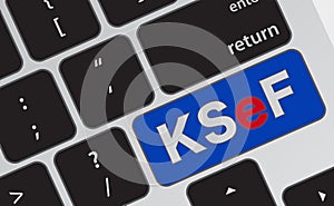 KSeF, Krajowy System e Faktur, text written on a laptop keyboard photo