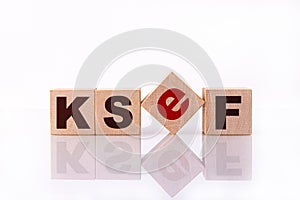 KSeF, Krajowy System e Faktur, text written on wooden cubes photo