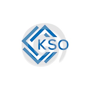KSO letter logo design on white background. KSO creative circle letter logo concept