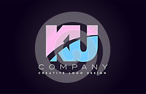 ku alphabet letter join joined letter logo design