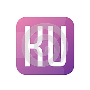 KU Letter Logo Design With Simple style