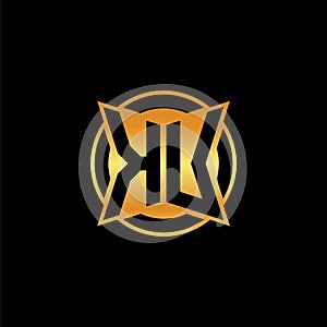 KU Logo Letter Geometric Golden Style