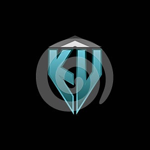 KU Logo Shield Blue Light Style Design
