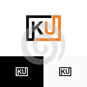 KU, UK letter logo design for business company template vector file