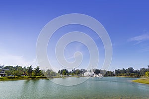 Kuala ibai white floating mosque photo