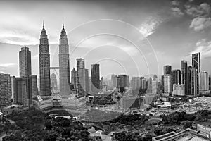 Kuala Lumper skyline at twilight