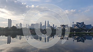 Kuala Lumpur city by the lake scenary