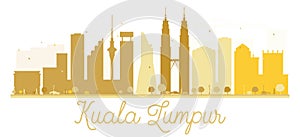 Kuala Lumpur City skyline golden silhouette.