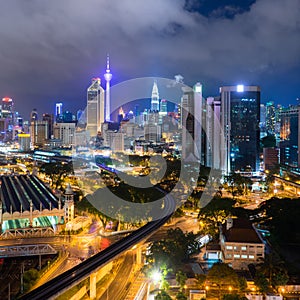 Kuala Lumpur City Skyline at Night