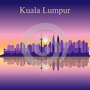 Kuala Lumpur city skyline silhouette background