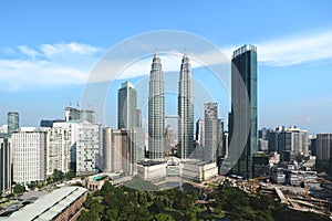 Kuala Lumpur city skyline and skyscrapers building at business district downtown in Kuala Lumpur, Malaysia. Asia