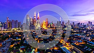 Kuala Lumpur Cityscape Landmark Travel Place Of Malaysia 4K Day to Night Time Lapse