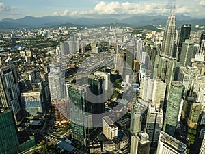 KUALA LUMPUR / MALAYSIA - 2019: Amazing panoramic city view from the famous tourist pointview at Menara KL tower