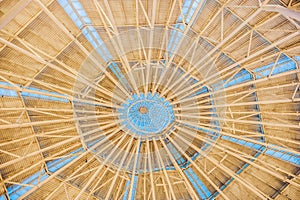 KUALA LUMPUR, MALAYSIA - 24 FEBRUARY 2017: Background of the radial dome of the building with radiating rays