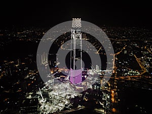 Kuala Lumpur, Malaysia - July 28, 2019: Aerial View Of The tallest Skyscrapers Tower,  Exchange 106 With Kuala Lumpur City Centre