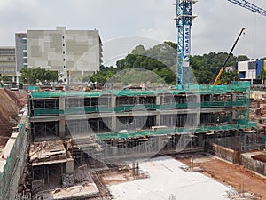 Building basement under construction using the open cut method.