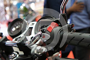 Motorcycle ignition and engine kill button.