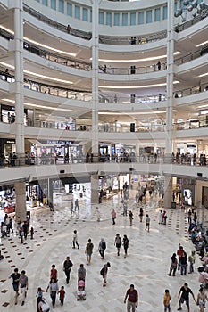 Kuala Lumpur, Malaysia - July 21, 2018: Shopping mall inside the petronas twin towers in Kuala Lumpur calles Suria KLCC in a
