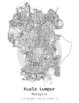 Kuala Lumpur,Malaysia street map