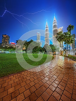 Kuala Lumpur night Scenery in the park, Malaysia