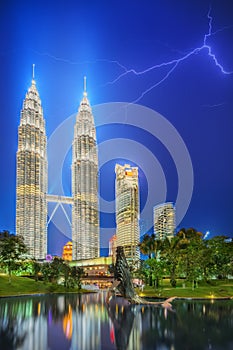 Kuala Lumpur night Scenery in the park, Malaysia