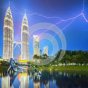 Kuala Lumpur night Scenery in the park, Malaysia