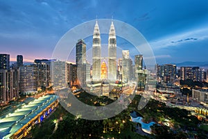 Kuala Lumpur skyline and skyscraper in Kuala Lumpur, Malaysia.