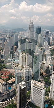 Kuala Lumpur skyscraper from KL Tower dock viewing