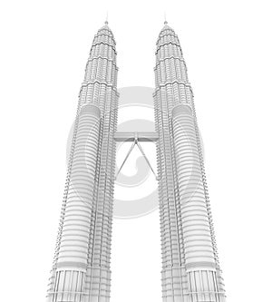 Kuala Lumpur Twin Tower Isolated