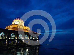 Kuala Perlis Malaysia mosque view at dawn