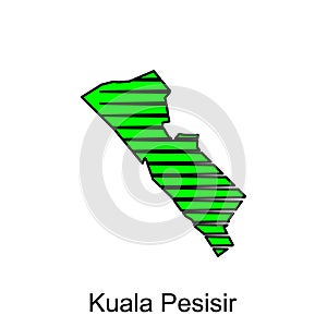 Kuala Pesisir map City. vector map of province Aceh capital Country colorful design, illustration design template on white photo