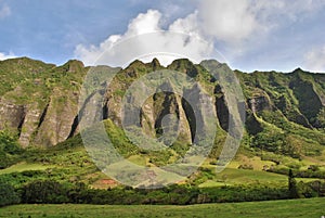 Kualoa Ranch Mountains Oahu Hawaii photo