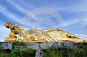 KUAN YIN IMAGE OF BUDDHA: Golden Statue of Guan Yin The Goddess Of  Compassion In Chinese Buddhism at Thailand.