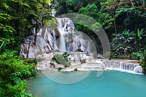 Kuang Si waterfall the most popular tourist attractions Lungprabang, Laos