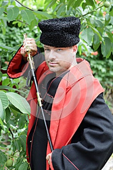 Kuban Cossack with a saber