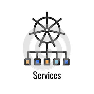 Kubernetes Development and Environment Icon Showing Aspect
