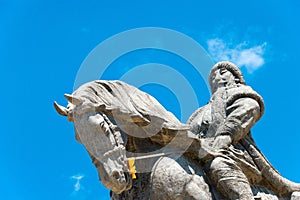 Kublai Khan Statue at Kublai Square in Zhenglan Banner, Xilin Gol, Inner Mongolia, China.